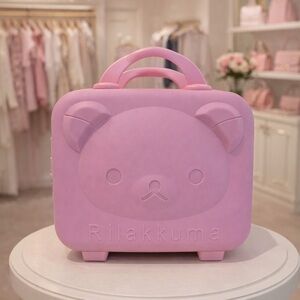 Rilakkuma Pink Hard Shell Mini Suitcase Travel Case / Cosmetic Case NWOT